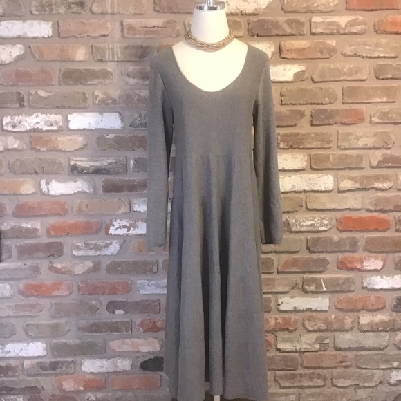 J. Jill Dresses J Jill Womans Silk Blend Gray Long Sleeve Tiered